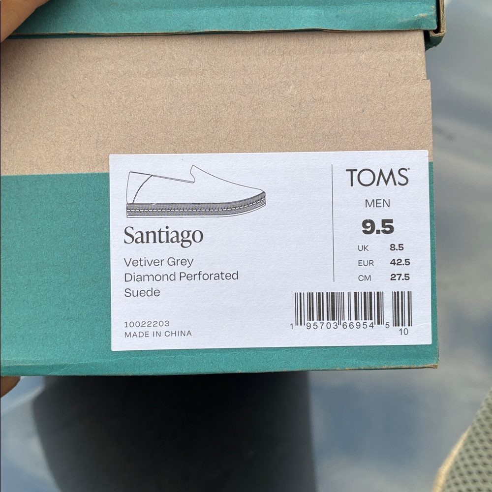 Toms Men's Gray Perforated Slip-On Loafers - Picture 2 of 3